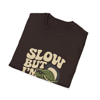 Slow But I'm Vibin Turtle T-Shirt — (Unisex) Cute Retro Vibe Graphic Tee