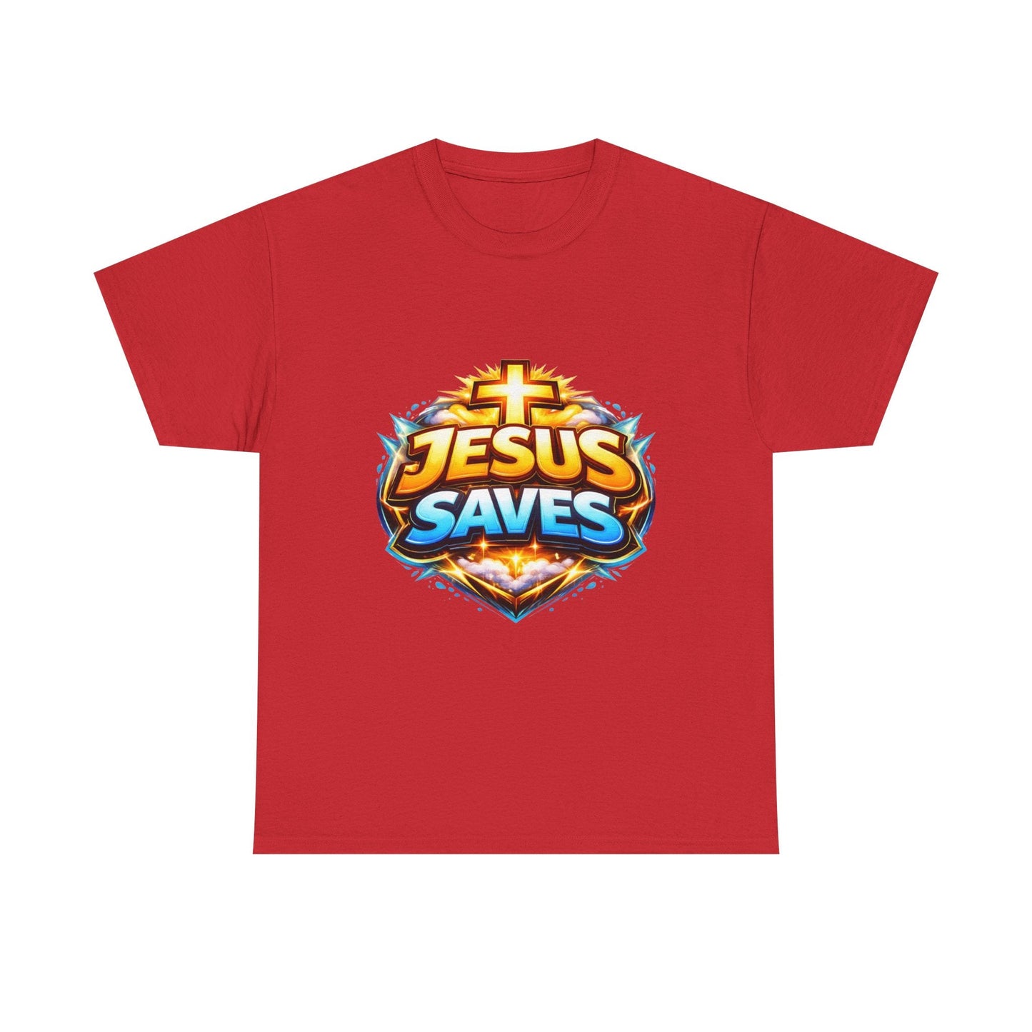 Jesus Saves T-Shirt for Men – Bold Faith Graphic Tee for Christians Printify