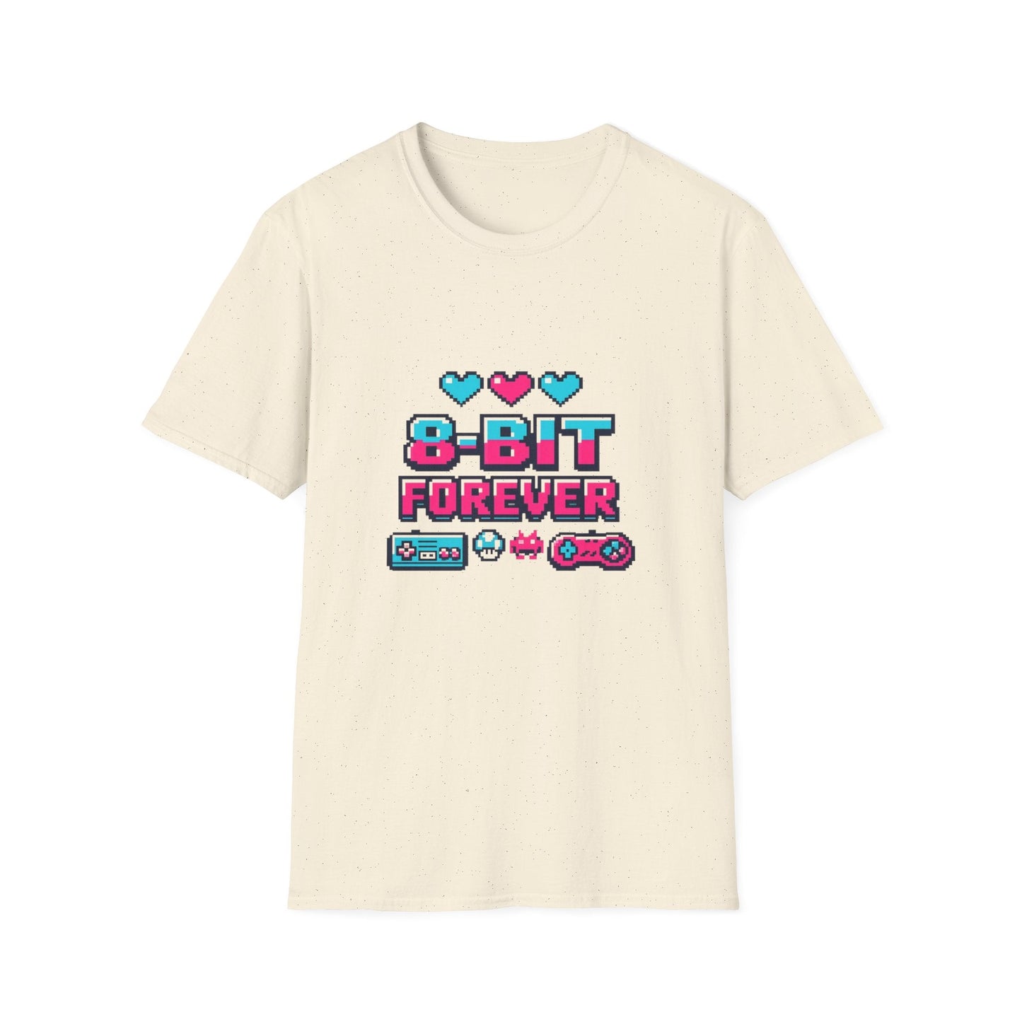 8-Bit Forever Retro Gaming T-Shirt — Pixel Hearts & Controller Tee Printify