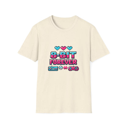 8-Bit Forever Retro Gaming T-Shirt — Pixel Hearts & Controller Tee Printify