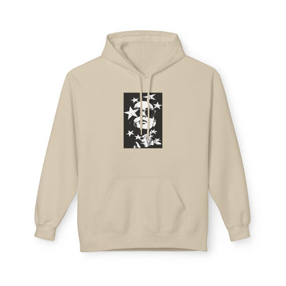 Hoodie — Monochrome Dollar Sign & Stars Graphic Printify