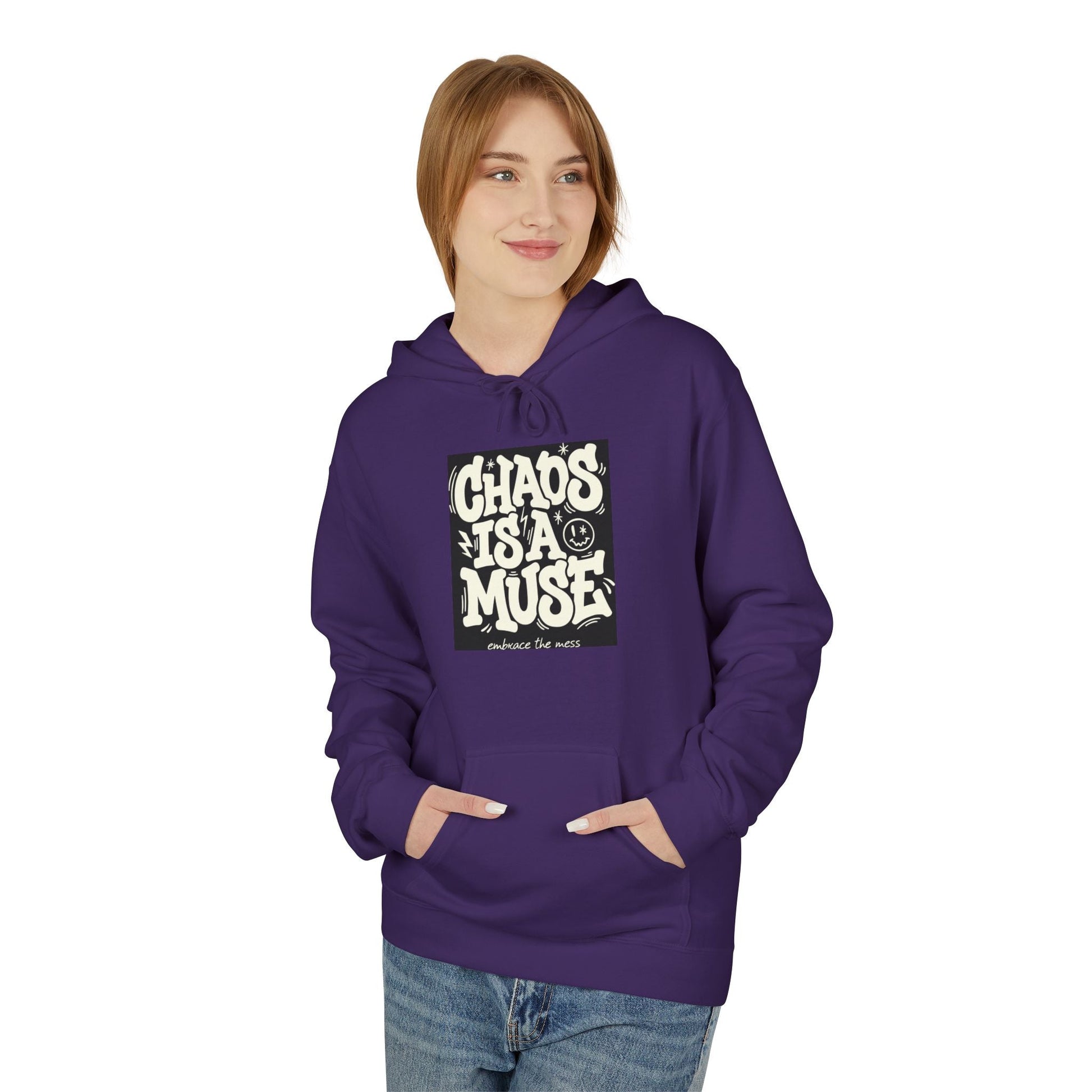 Chaos Is A Muse Hoodie — Retro Psychedelic Graphic Pullover Printify