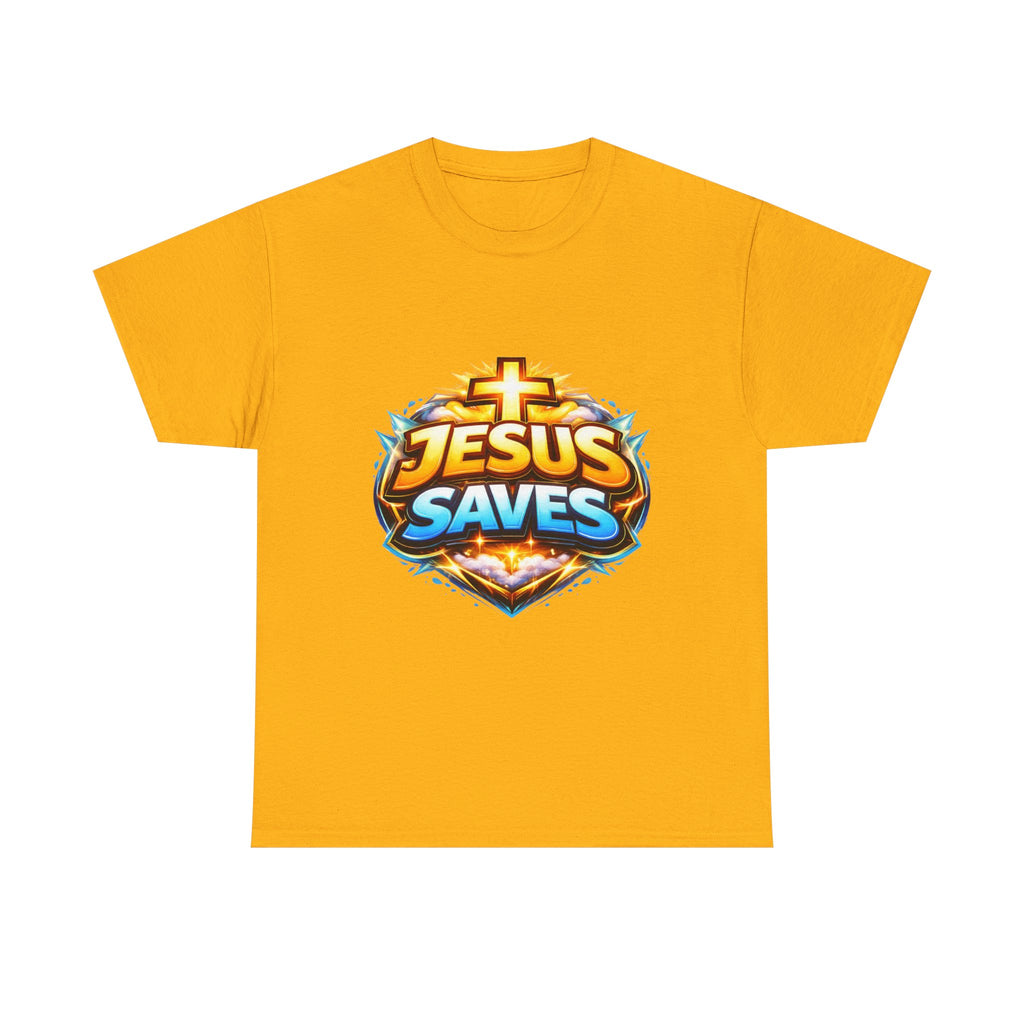 Jesus Saves T-Shirt — Bold Faith Graphic Tee for Christians, Church & Easter