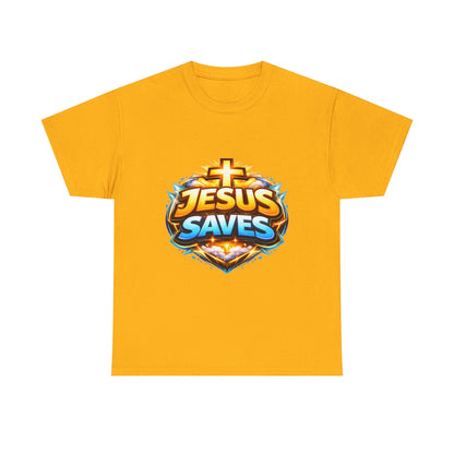 Jesus Saves T-Shirt for Men – Bold Faith Graphic Tee for Christians Printify