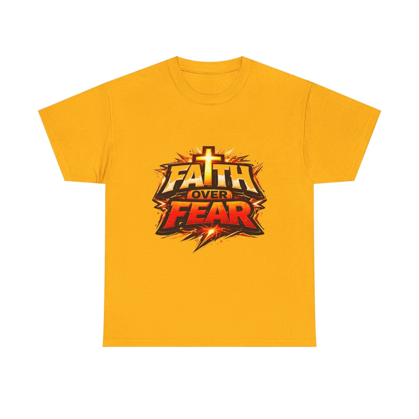 Faith Over Fear T-Shirt for Men – Christian Inspirational Tee with Cross Graphic Printify
