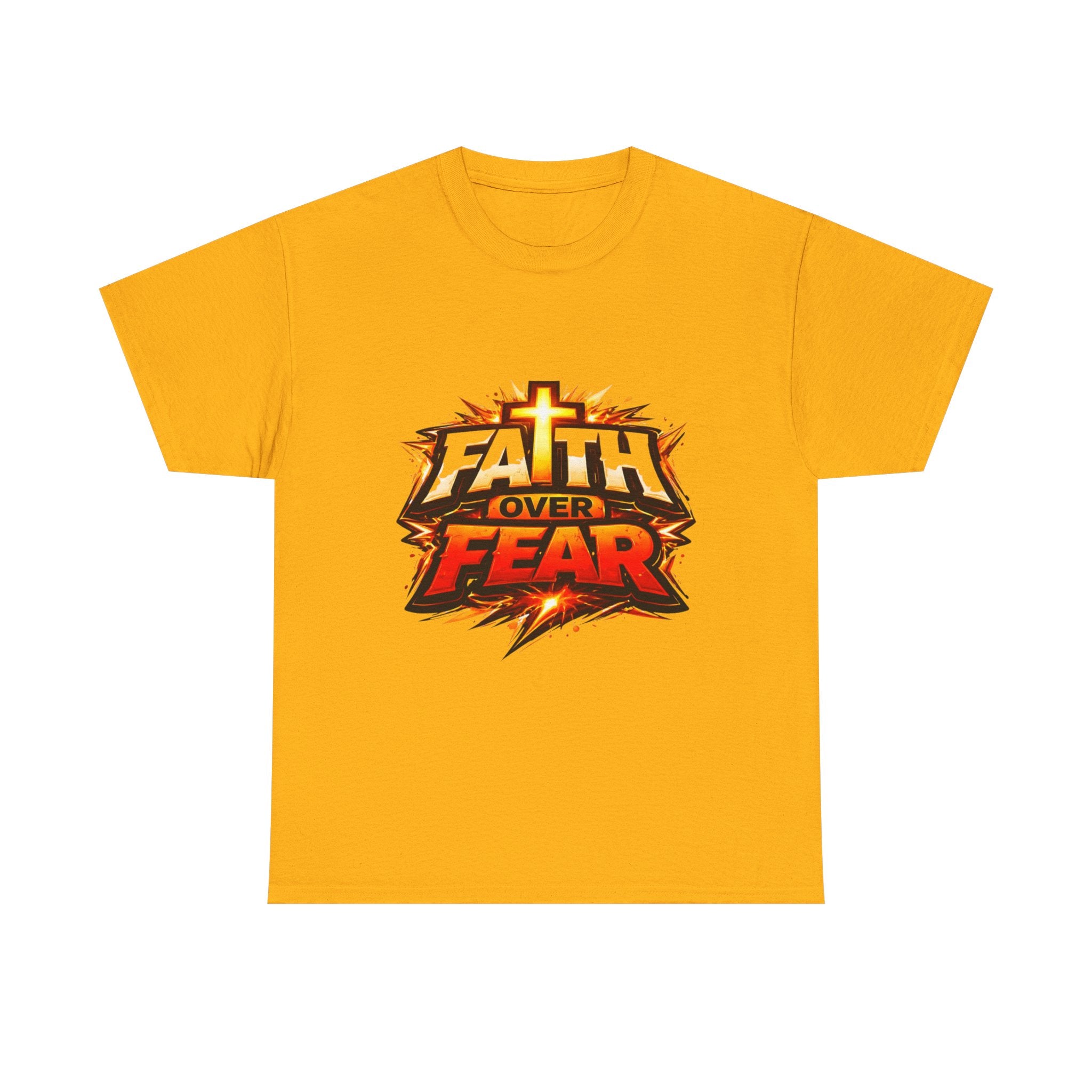 Faith Over Fear T-Shirt — Christian Inspirational Tee with Cross Graphic