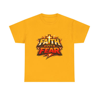 Faith Over Fear T-Shirt for Men – Christian Inspirational Tee with Cross Graphic Printify
