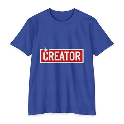 Creator Graphic T-Shirt for Men – Bold Red Box Logo Tee for Content Creators Printify