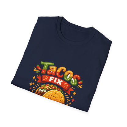 T-Shirt — "Tacos Fix Everything" Funny Taco Lover Graphic Tee Printify