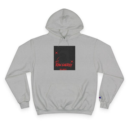 Champion Hoodie — "Raw Energy" Minimal Graphic Pullover Printify