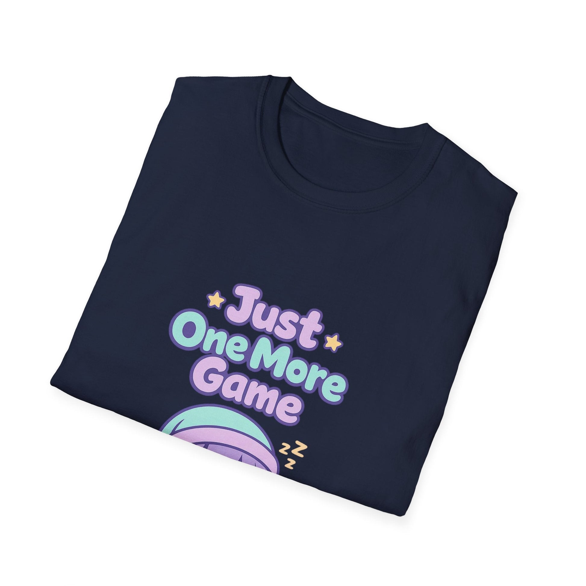 Just One More Game Gamer T‑Shirt — Cute Kawaii Sleeping Gamer Tee Printify