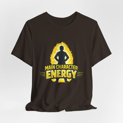 Main Character Energy T-Shirt - Graphic Tee with Bold Silhouette & Flame Design Printify