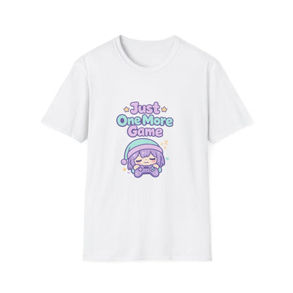 Just One More Game Gamer T‑Shirt — Cute Kawaii Sleeping Gamer Tee Printify