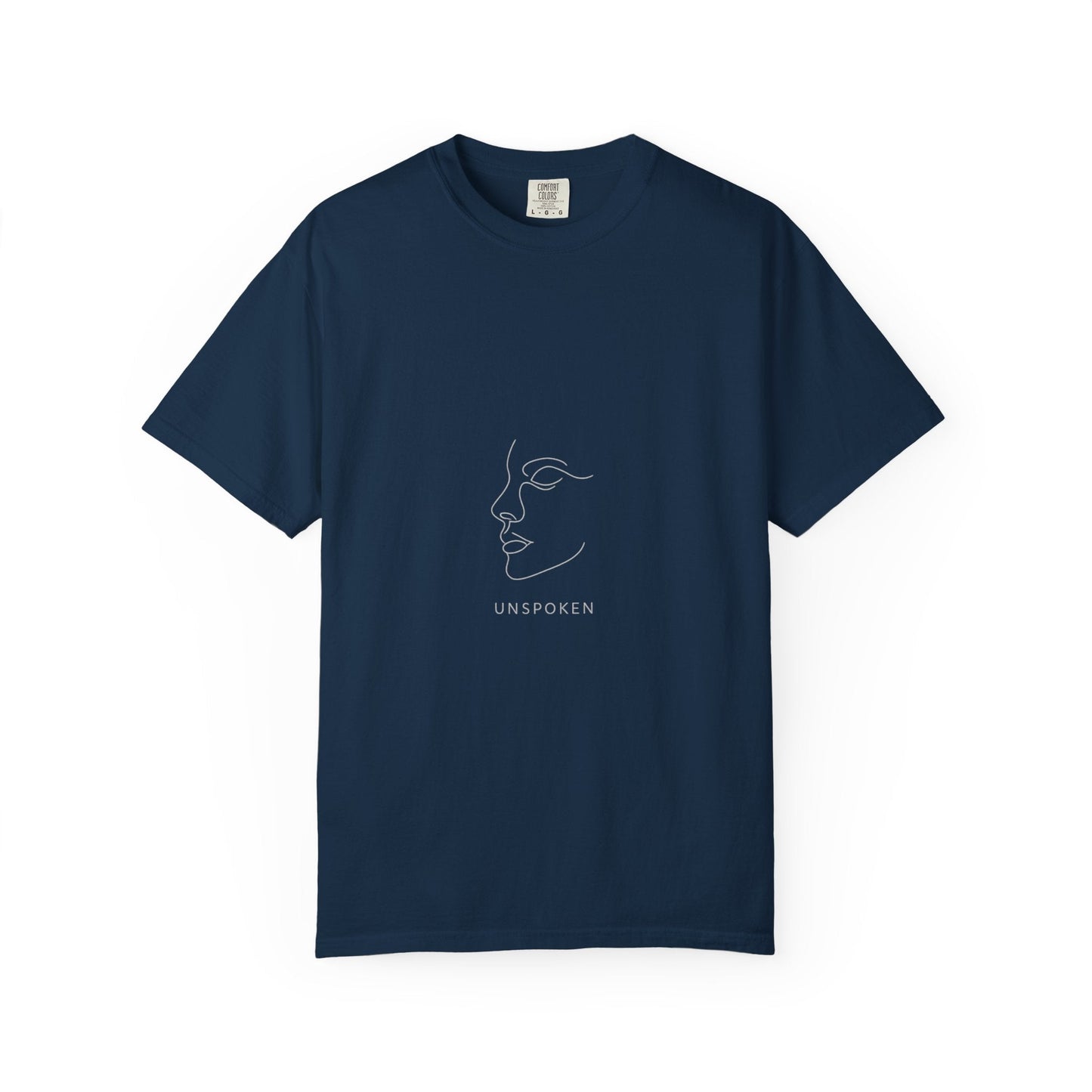 Minimal Face Line Art T-Shirt — Subtle Embossed ‘NORMCORE’ Graphic Printify
