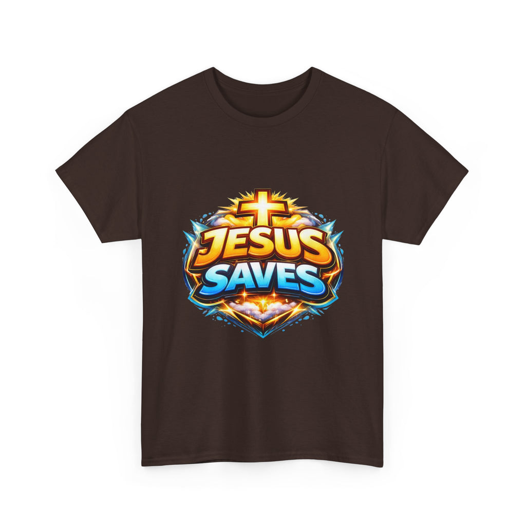 Jesus Saves T-Shirt — Bold Faith Graphic Tee for Christians, Church & Easter