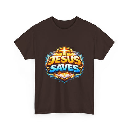 Jesus Saves T-Shirt for Men – Bold Faith Graphic Tee for Christians Printify