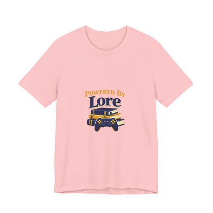 Powered by Lore T-Shirt — Gamer & Book Lover Tee Printify