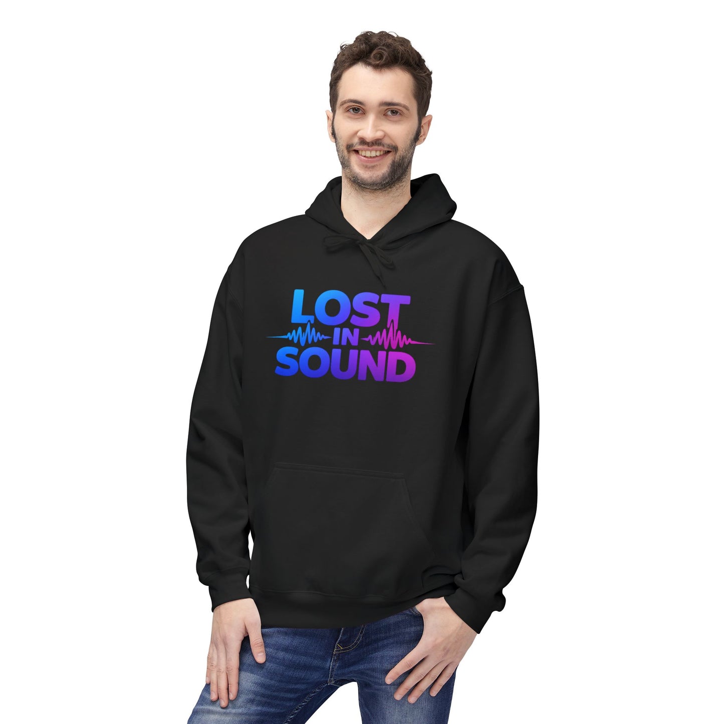 Lost in Sound Hoodie — Gradient Music Wave Pullover