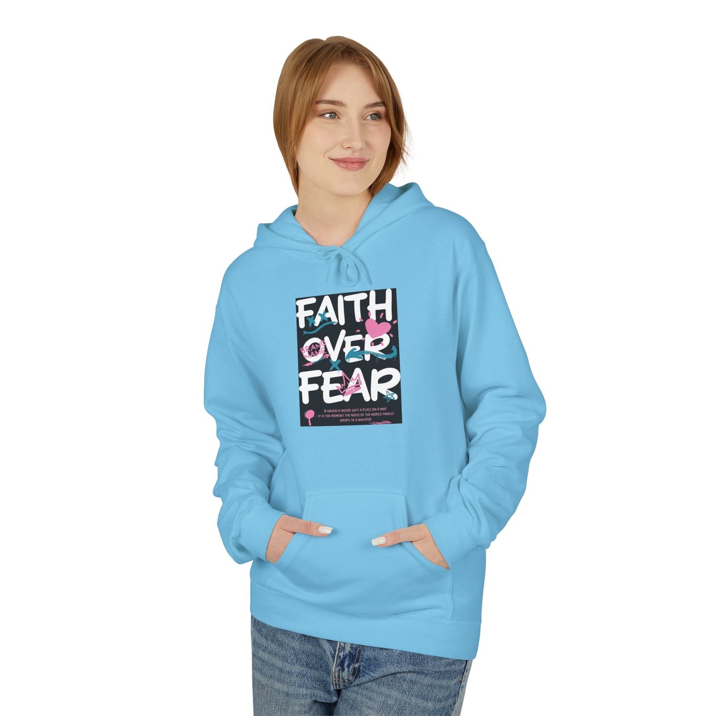 Faith Over Fear Hoodie — Floral Christian Inspiration Sweatshirt Printify