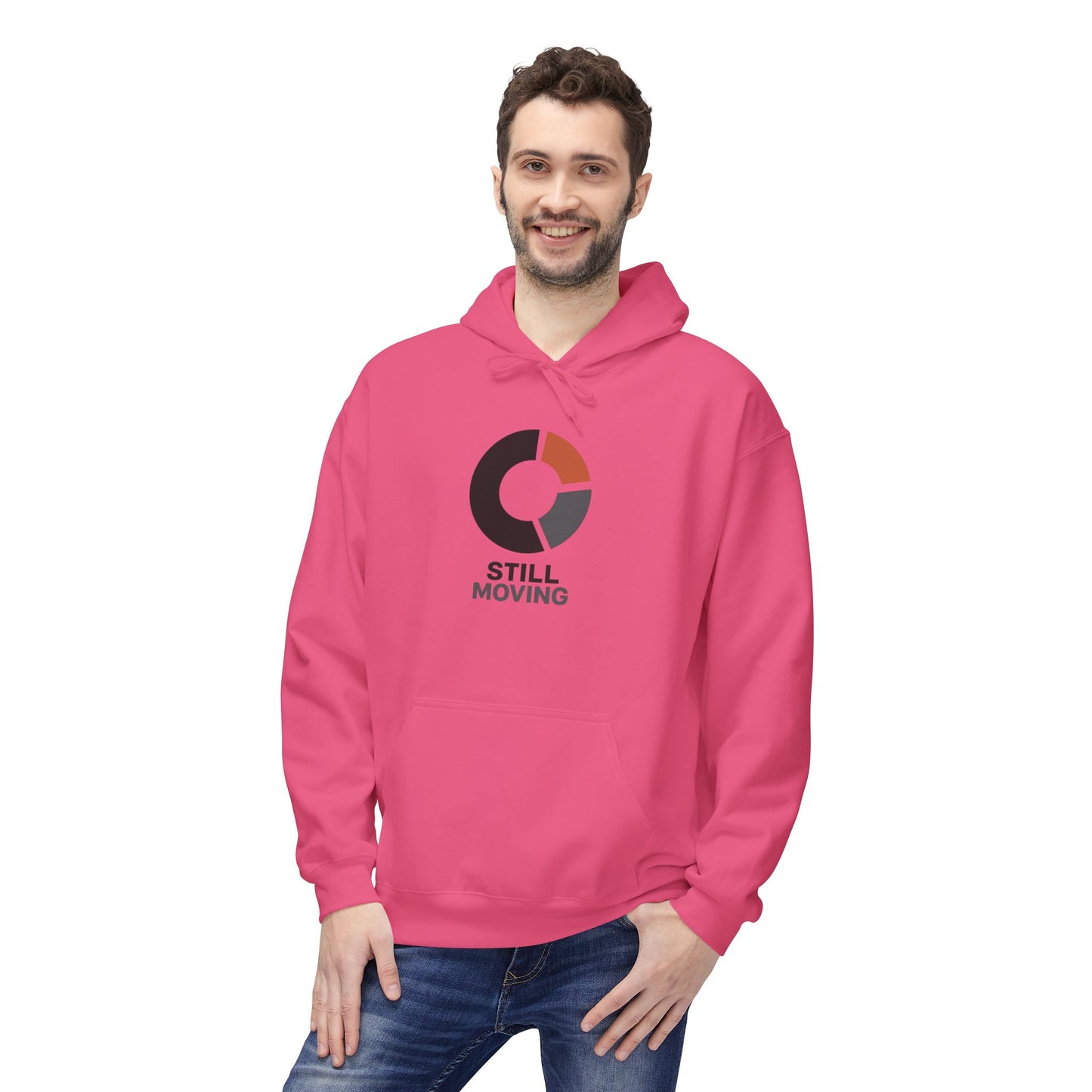 Still Moving Logo Hoodie — Minimalist Motivational Pullover