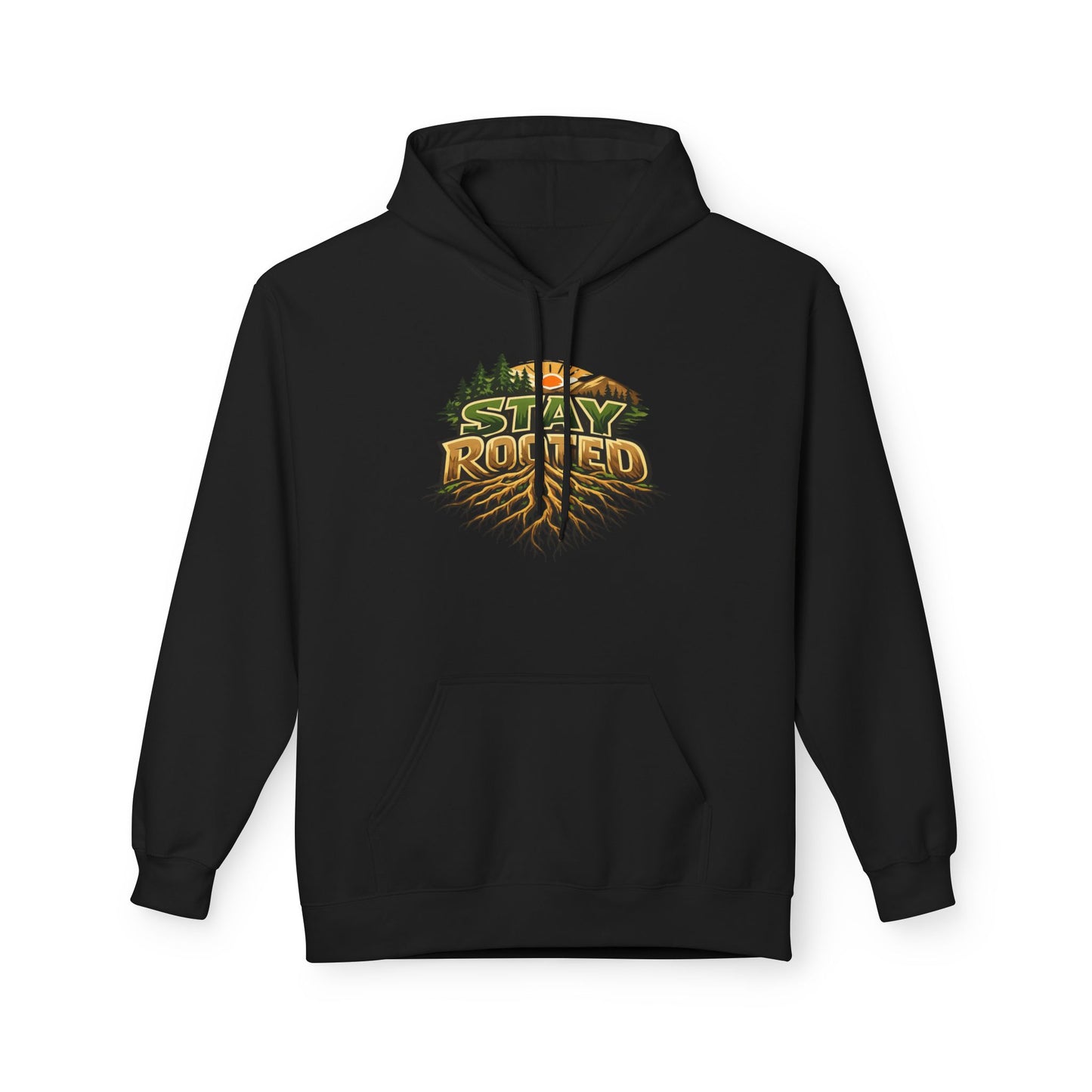 Stay Rooted Hoodie — Forest Nature Graphic Pullover