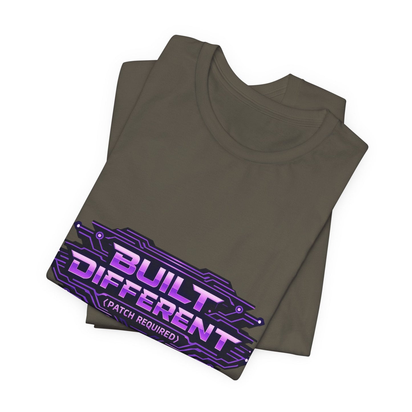 Built Different Tee — Retro Purple Gaming Graphic T-Shirt Printify