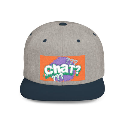 Chat Flat Bill Snapback Hat