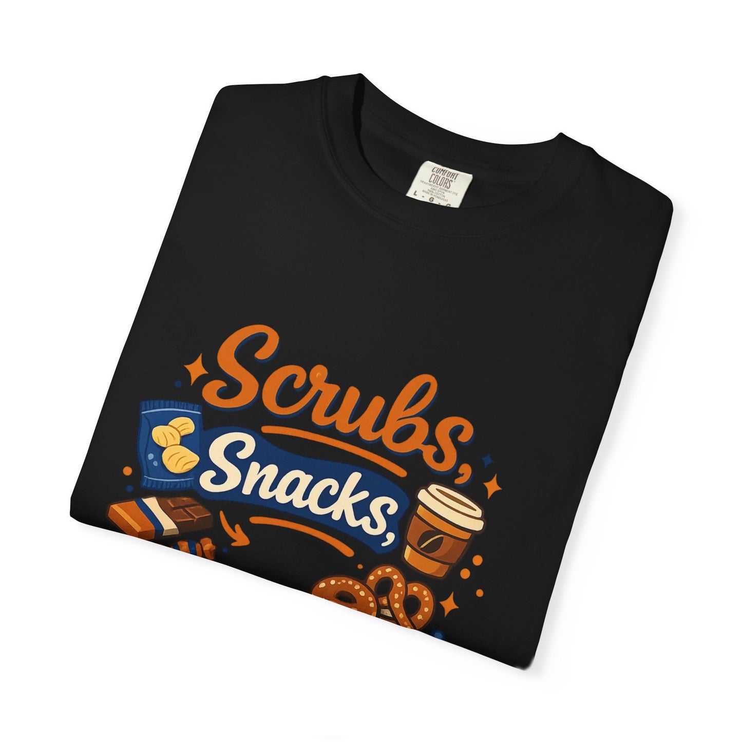Scrubs Snacks Repeat T-Shirt – Cute Nurse Medical Humor Tee