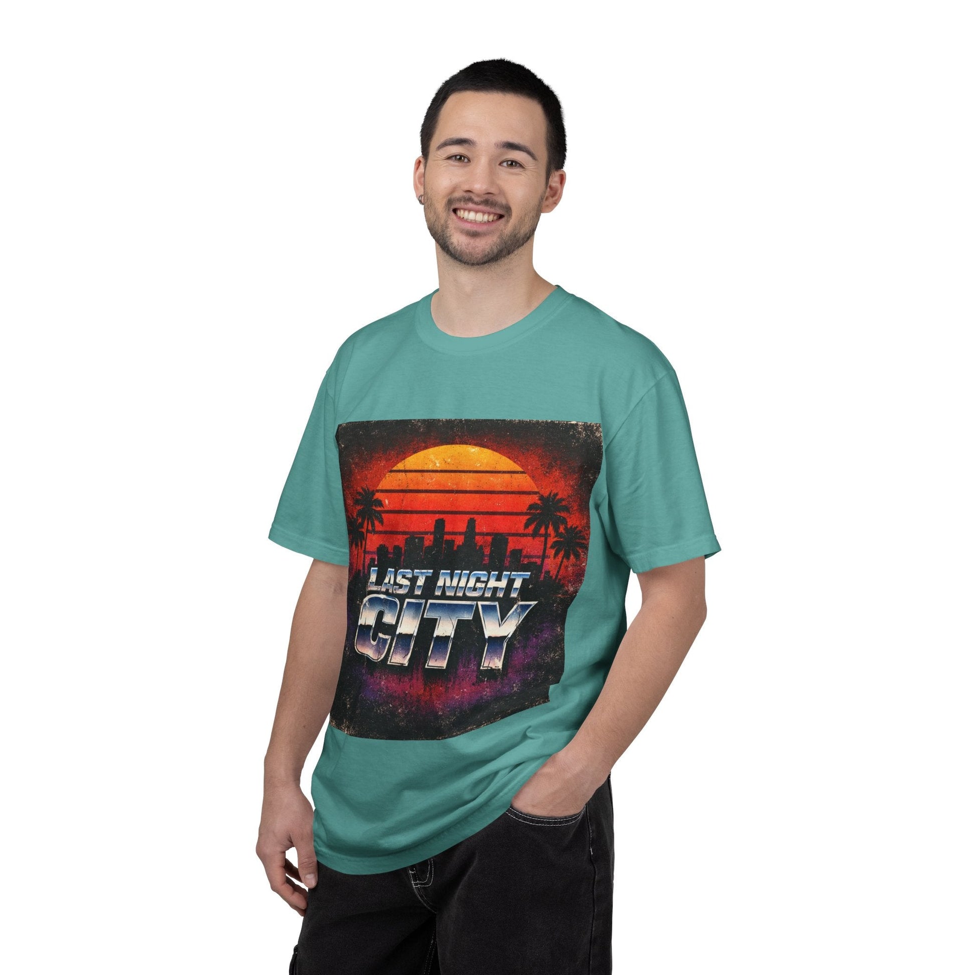 Last Night City T-Shirt — Retro Sunset Miami Vaporwave Tee Printify