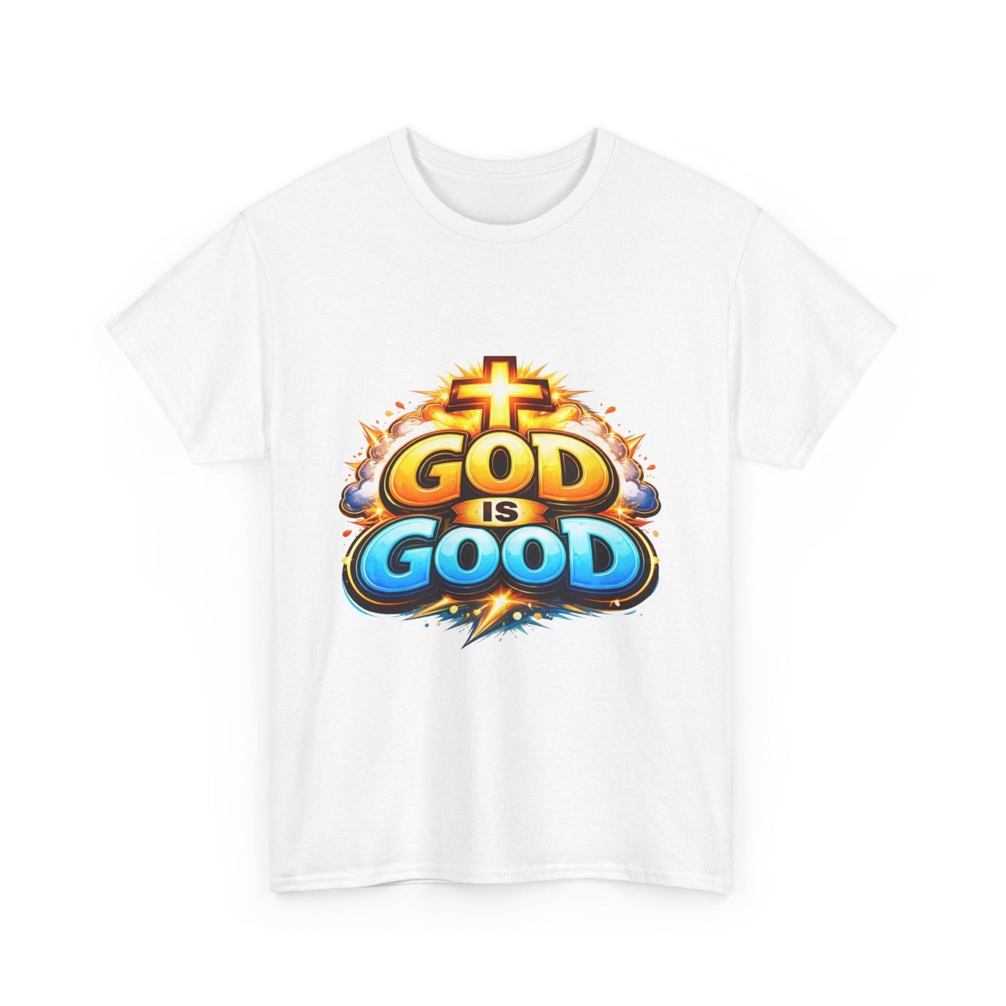God Is Good T-Shirt for Men – Christian Faith Tee with Cross Graphic Printify