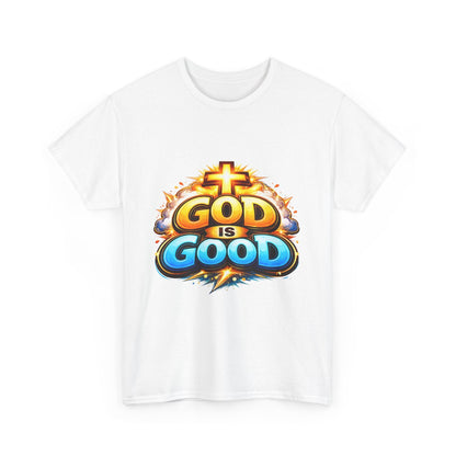 God Is Good T-Shirt for Men – Christian Faith Tee with Cross Graphic Printify