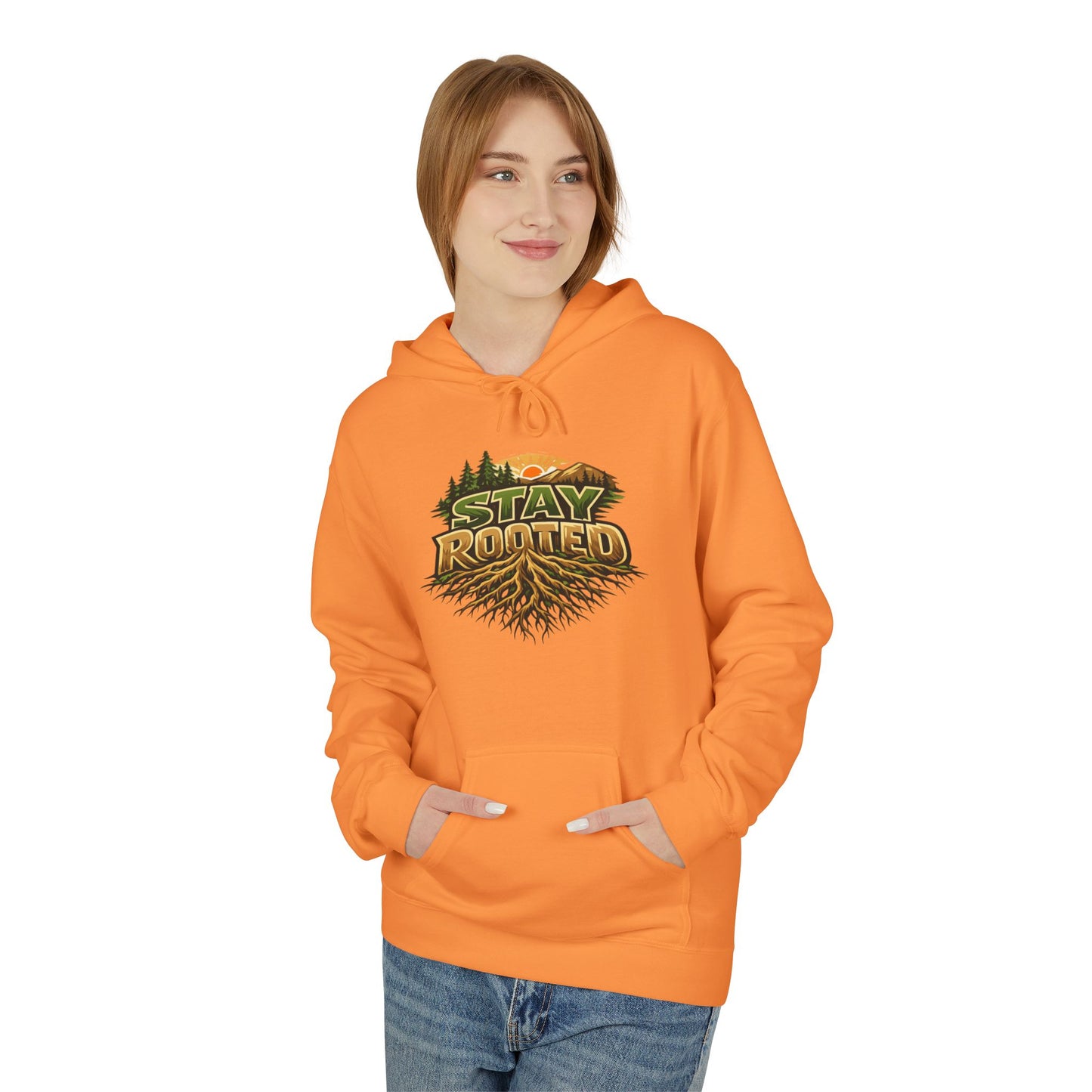 Stay Rooted Hoodie — Forest Nature Graphic Pullover