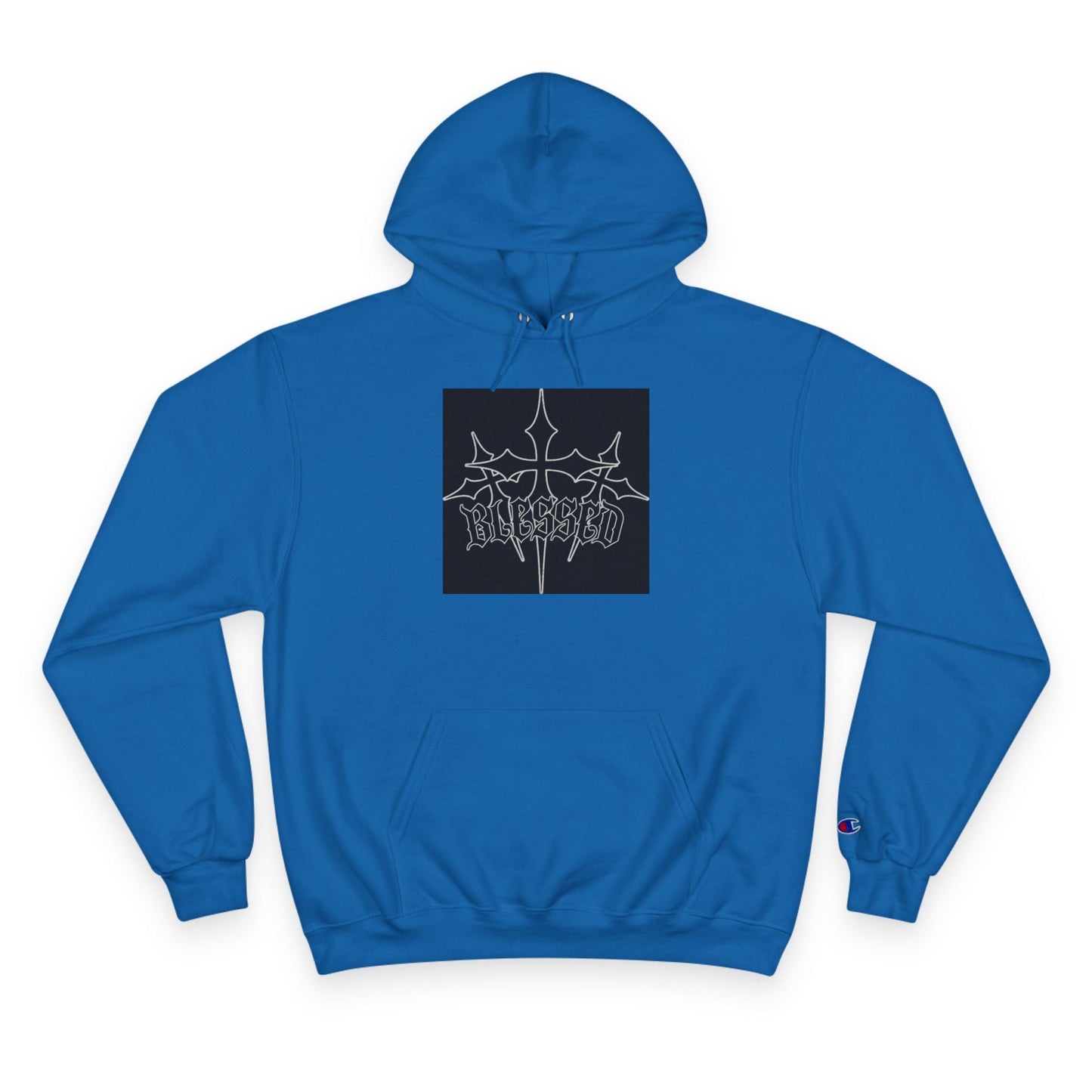 Hoodie — Gothic Champion Chest Logo Hoodie Printify