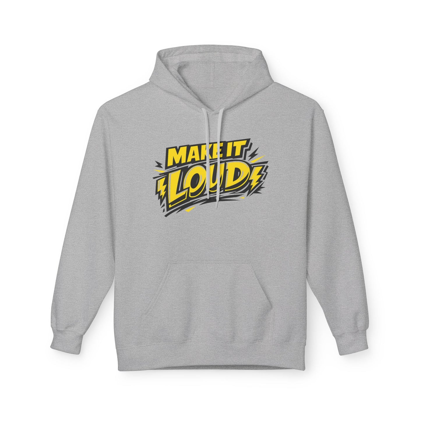 Make It Loud Hoodie — Bold Yellow Graphic Pullover