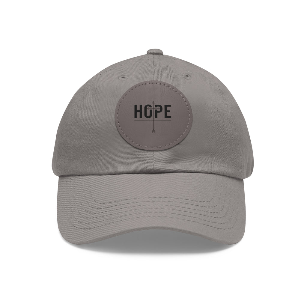Dad Hat — Round Leather Patch 'HOPE' Cap