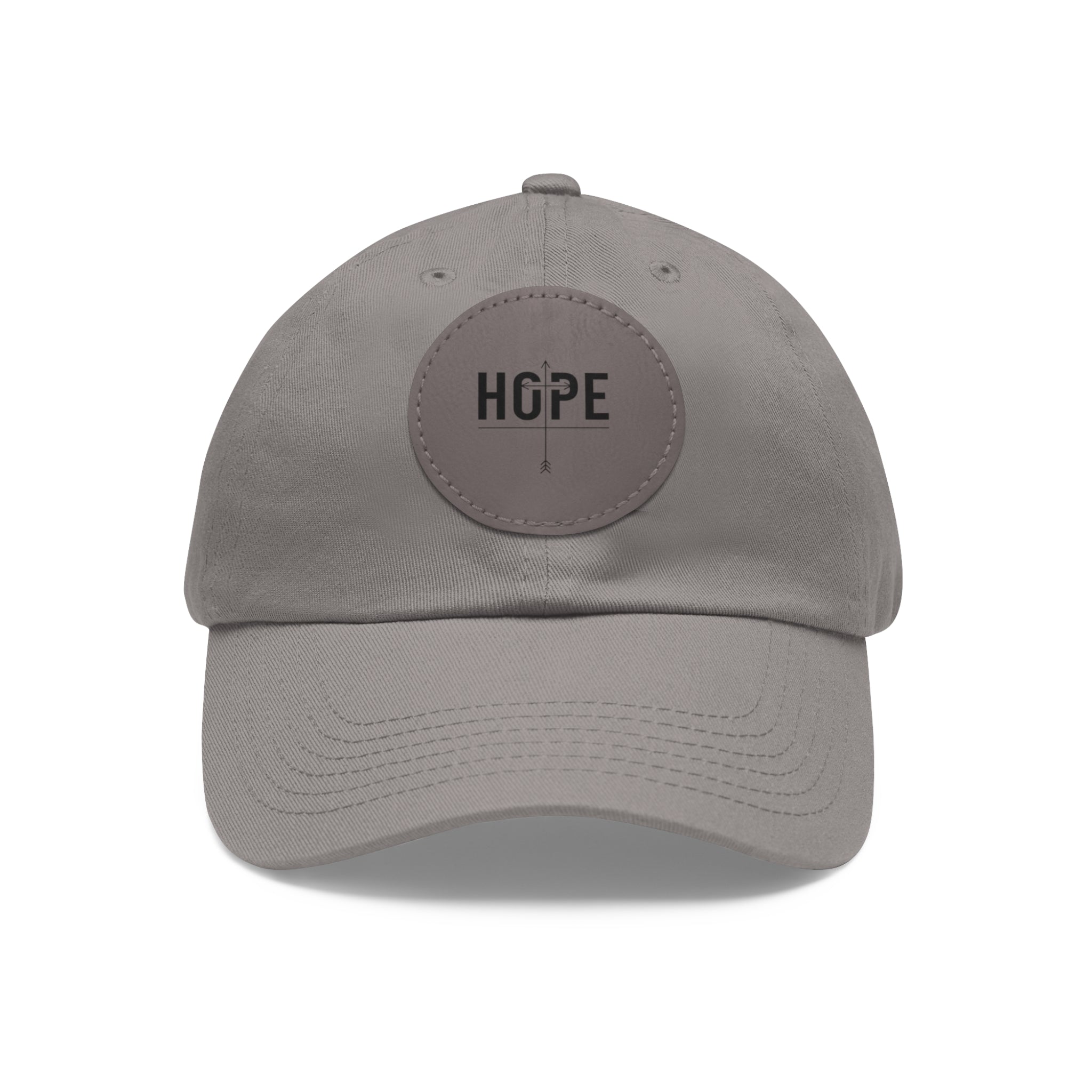 Dad Hat — Round Leather Patch 'HOPE' Cap