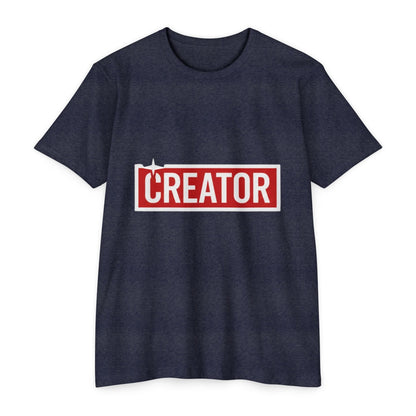 Creator Graphic T-Shirt for Men – Bold Red Box Logo Tee for Content Creators Printify