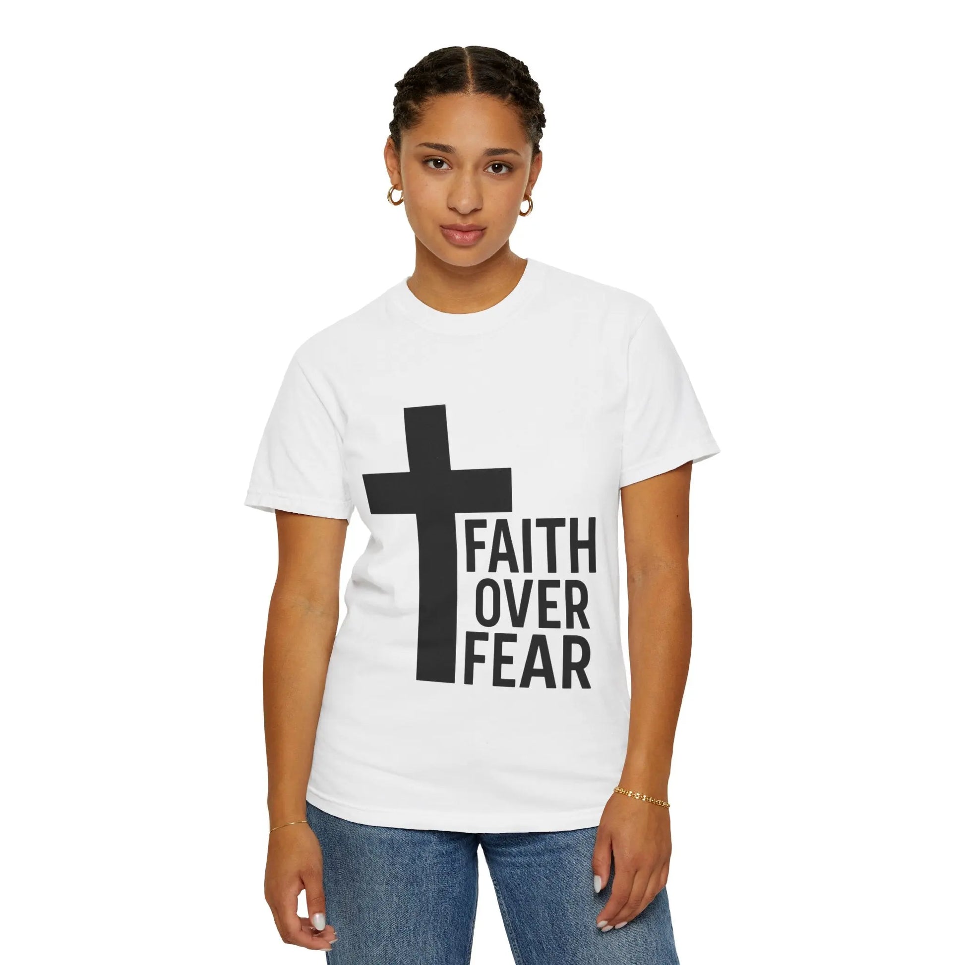 Faith Over Fear T-Shirt — Christian Cross Inspirational Tee Printify