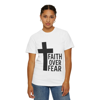 Faith Over Fear T-Shirt — Christian Cross Inspirational Tee Printify
