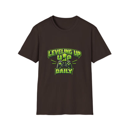 Leveling Up Daily Gamer T-Shirt Printify
