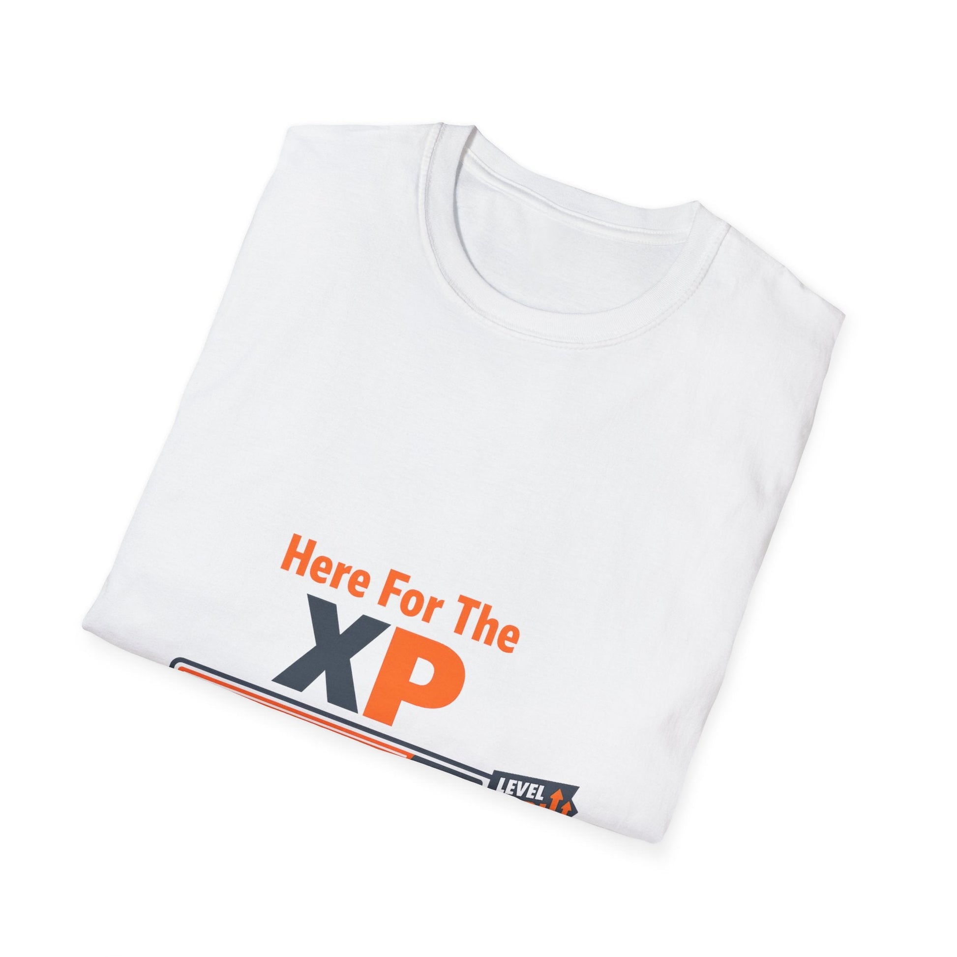 Gaming T-Shirt — "Here For The XP" Progress Bar Tee Printify