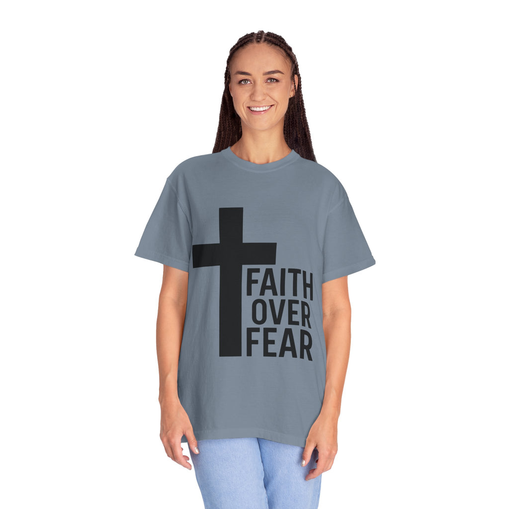 Faith Over Fear T-Shirt — Christian Cross Inspirational Tee