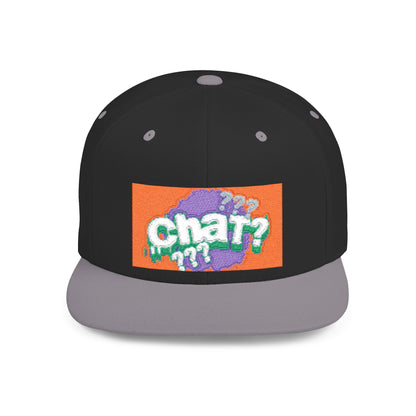 Chat Flat Bill Snapback Hat