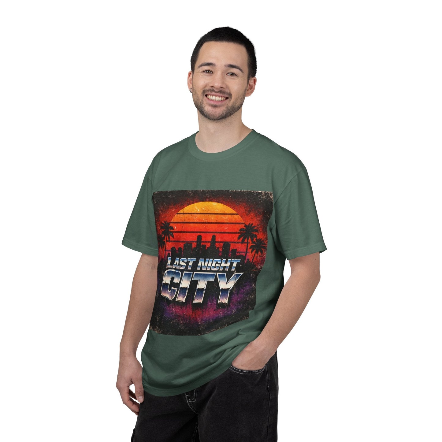 Last Night City T-Shirt — Retro Sunset Miami Vaporwave Tee Printify
