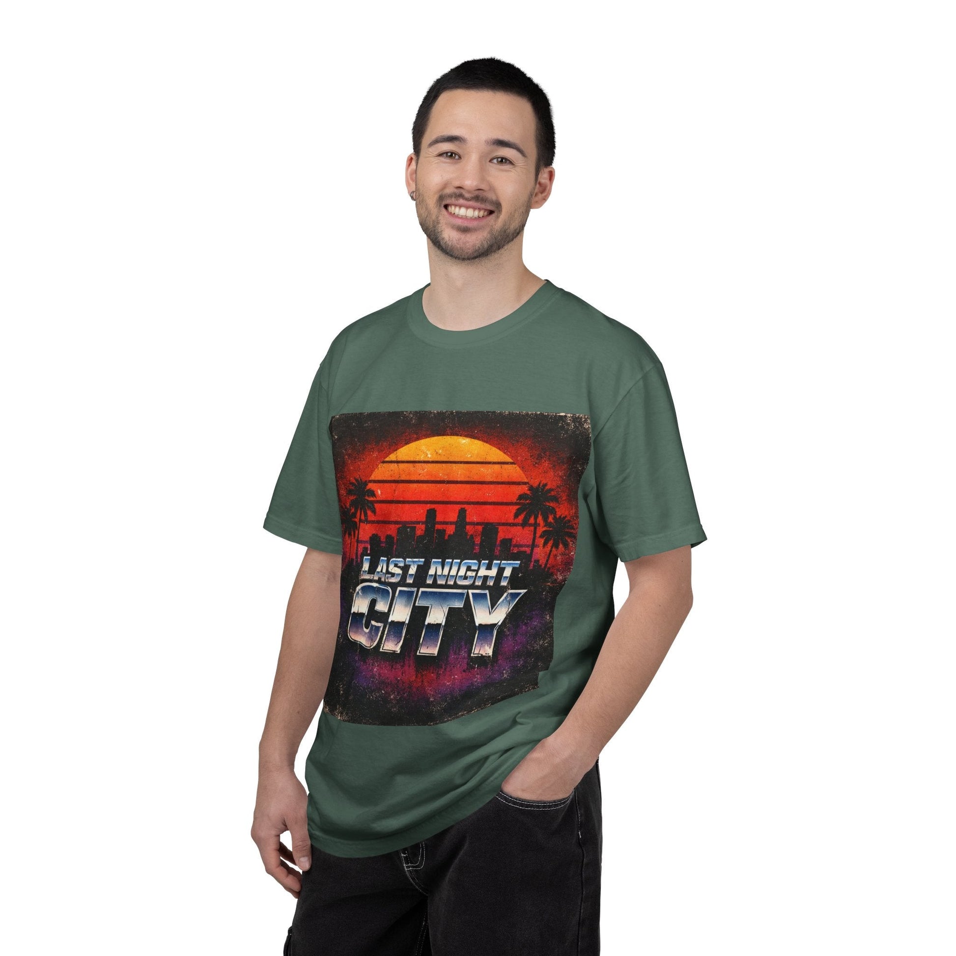 Last Night City T-Shirt — Retro Sunset Miami Vaporwave Tee Printify