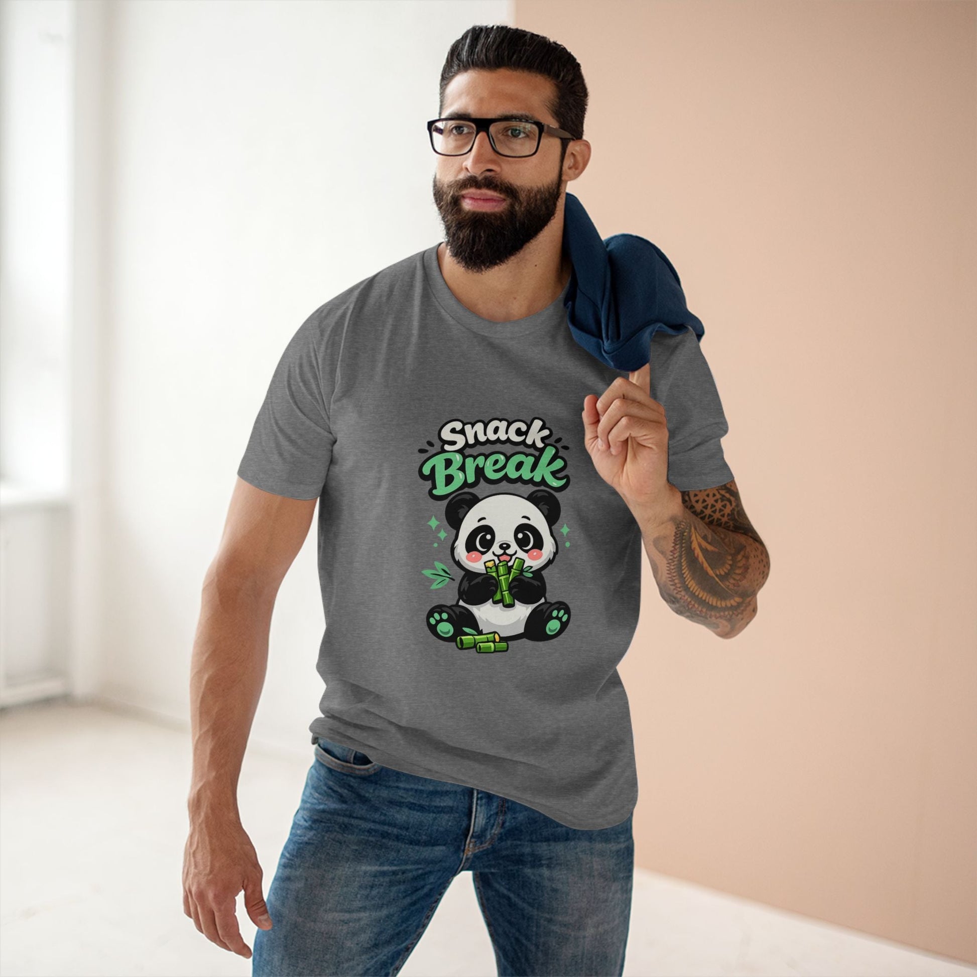 Snack Break Panda T-Shirt — Cute Panda Eating Bamboo Graphic Tee Printify