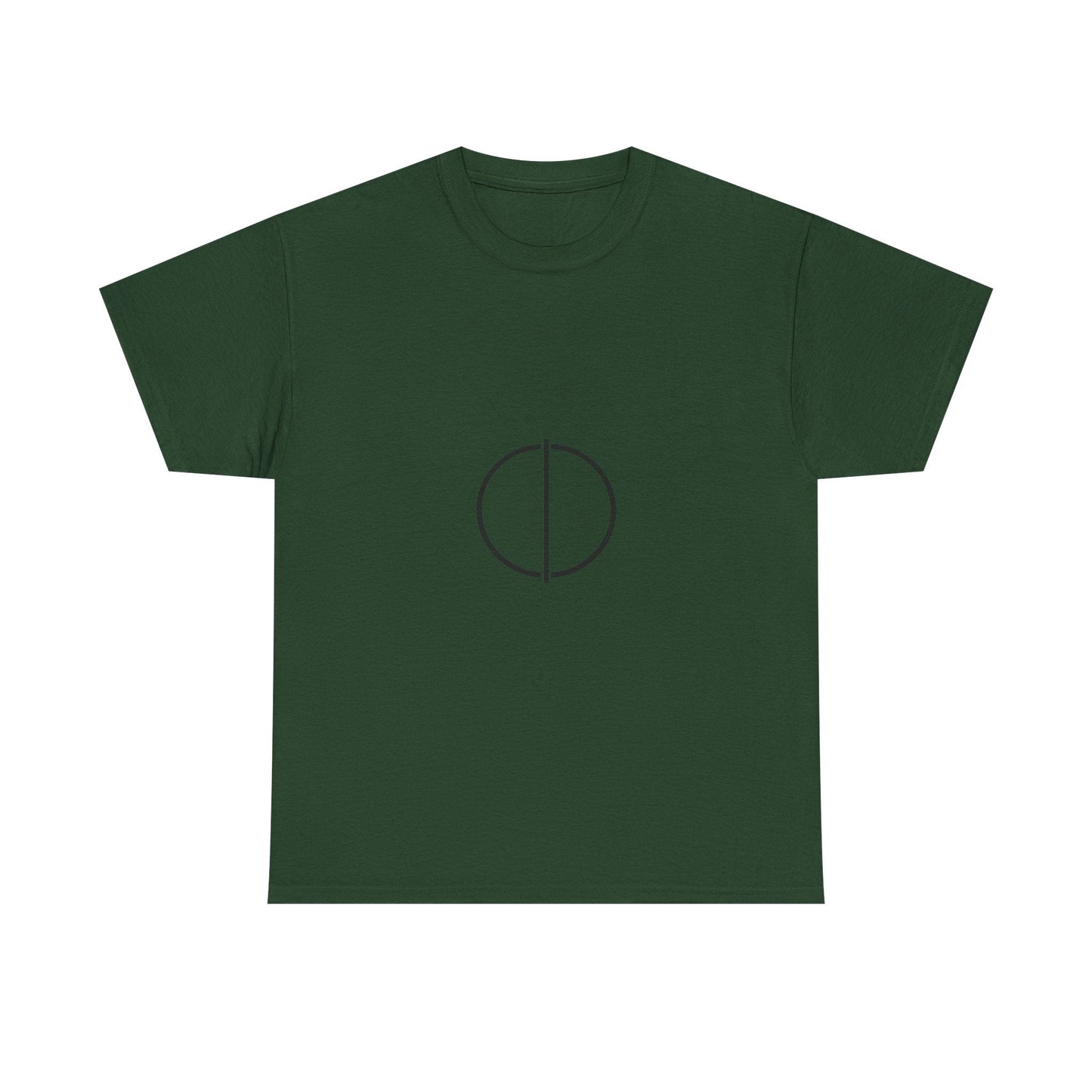 Minimal Circle Split Tee — Modern Graphic White T‑Shirt Printify