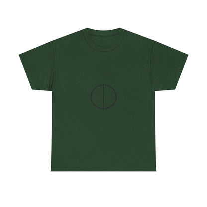 Minimal Circle Split Tee — Modern Graphic White T‑Shirt Printify