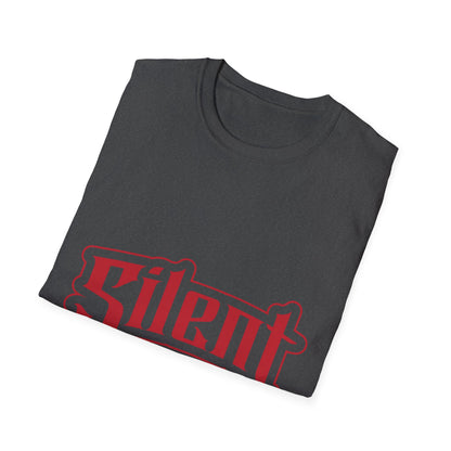 Silent Graphic T-Shirt — Retro Gothic Red Logo Tee