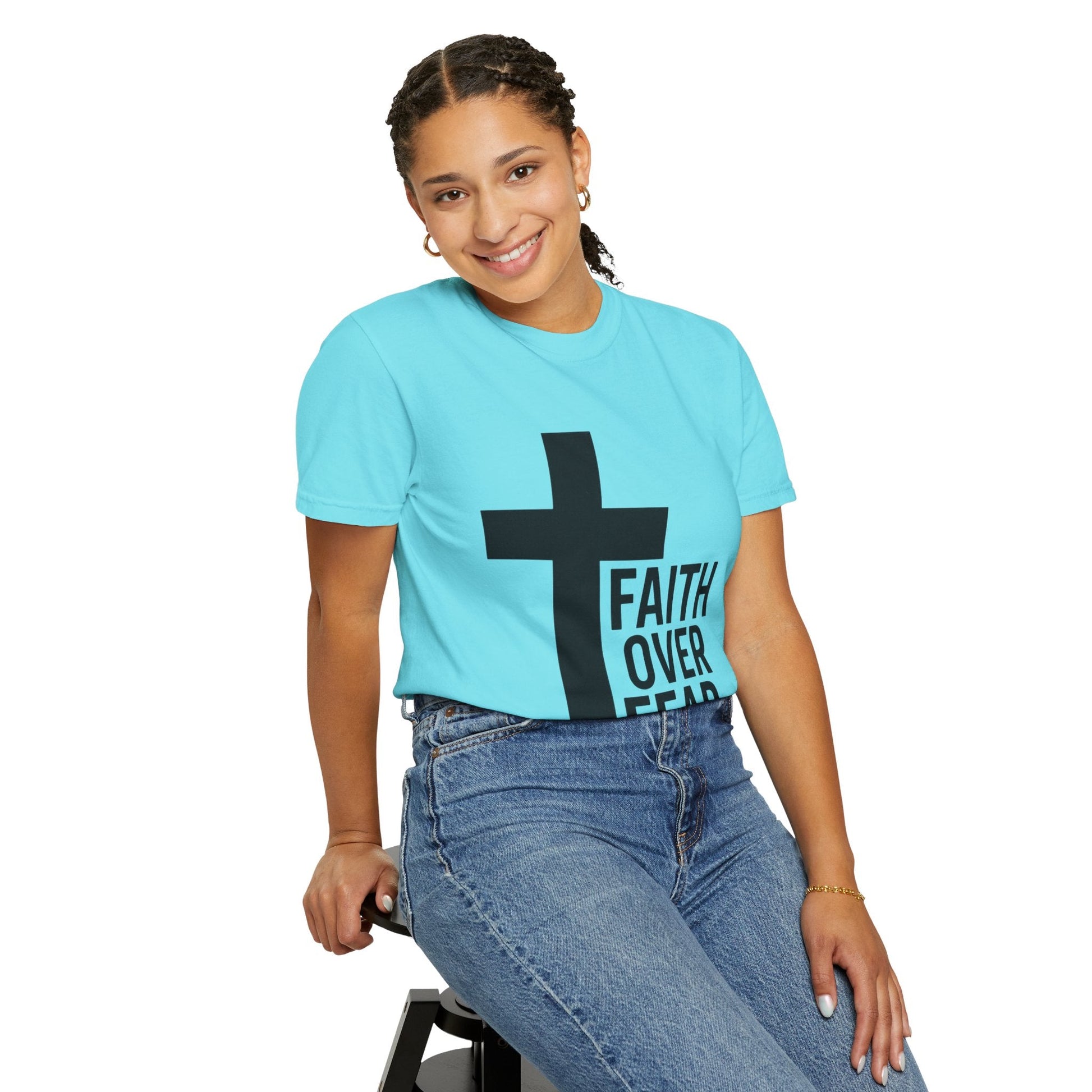 Faith Over Fear T-Shirt — Christian Cross Inspirational Tee Printify